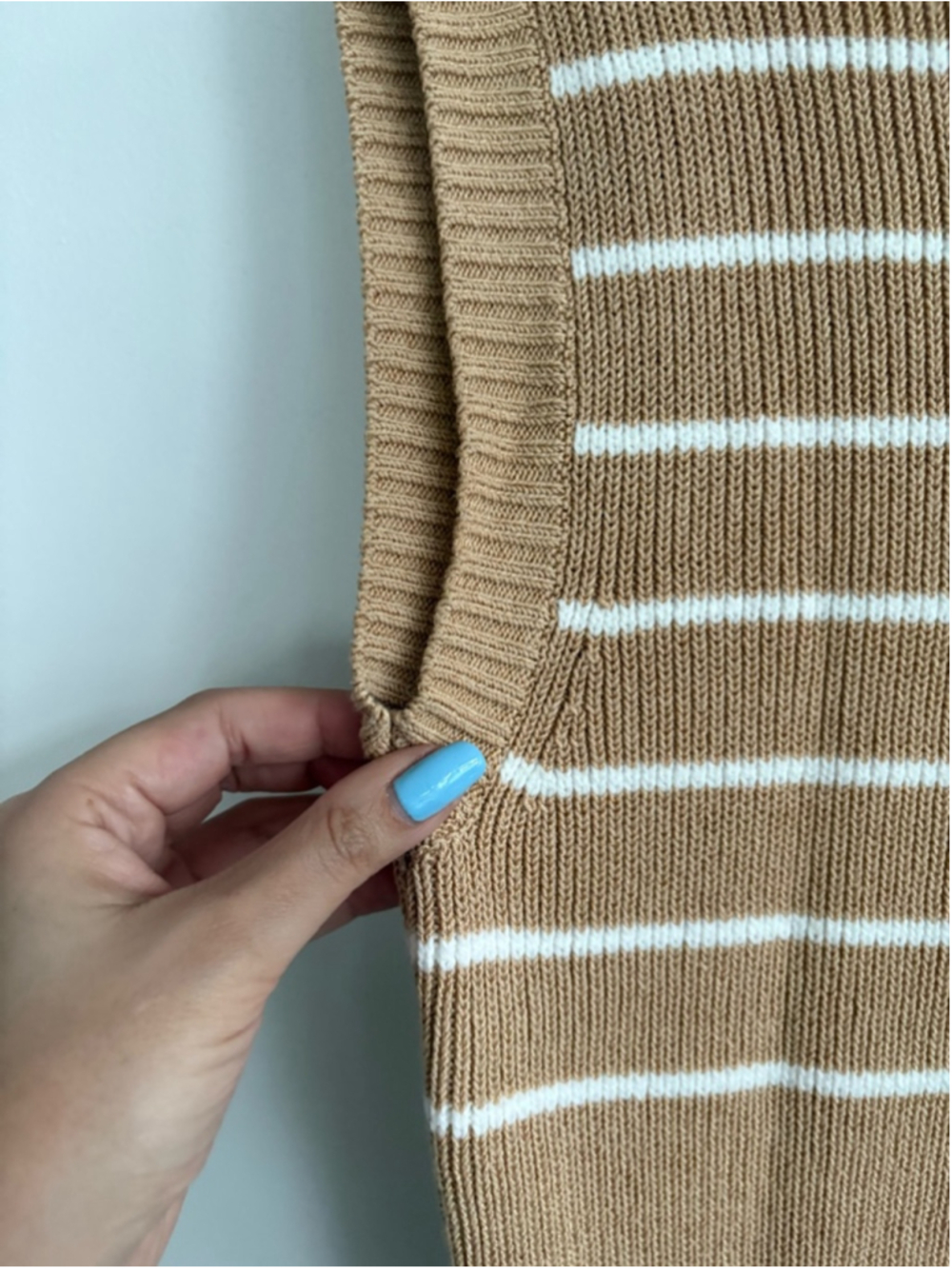 Maeve by Anthropologie Striped Mock Neck Sweater Tee Knit Sz XS Minimalist - Picture 3 of 6